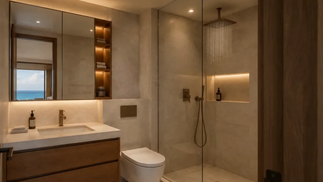 Bathroom with walk-in shower